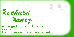 richard mancz business card